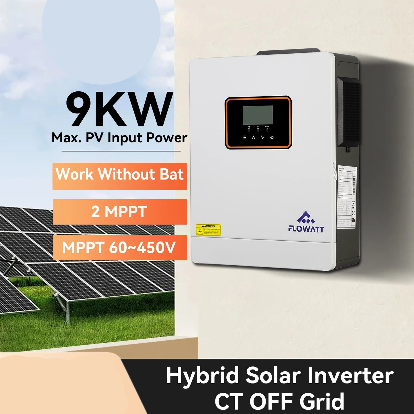 Hybride Zonne-omvormer – Solar Inverter – Zonne-energie Converter – Off-grid Omvormer – On-grid Omvormer Regular Version – 6 kW Vermogen – 2 MPPT Ingangen - QUORE