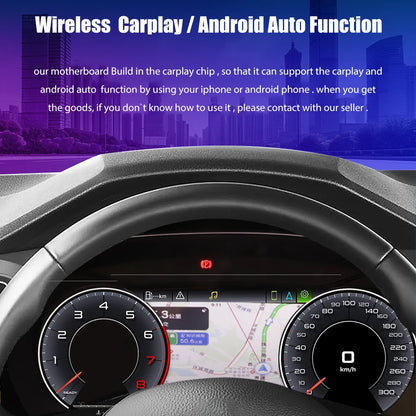 Digitaal Dashboard – LCD Display – Snelheidsmeter – Instrumentenpaneel – Virtual Cockpit – 12,3 Inch HD Scherm – Blauwlicht Anti-Glare