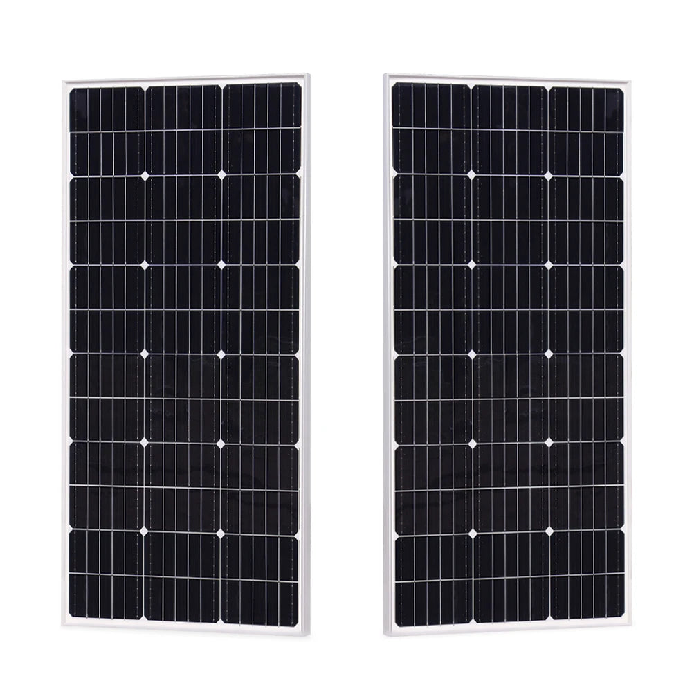 Zonnepaneel - Zonnepanelen - Monokristallijn - Set van 2 - 100W - Rigid Glass - Waterdicht - Lichtgewicht - On-Grid/Off-Grid Gebruik - Hoge Efficiëntie