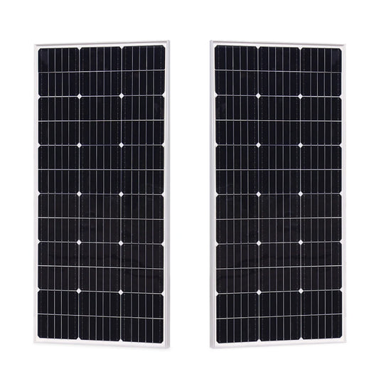 Zonnepaneel - Zonnepanelen - Monokristallijn - Set van 2 - 100W - Rigid Glass - Waterdicht - Lichtgewicht - On-Grid/Off-Grid Gebruik - Hoge Efficiëntie