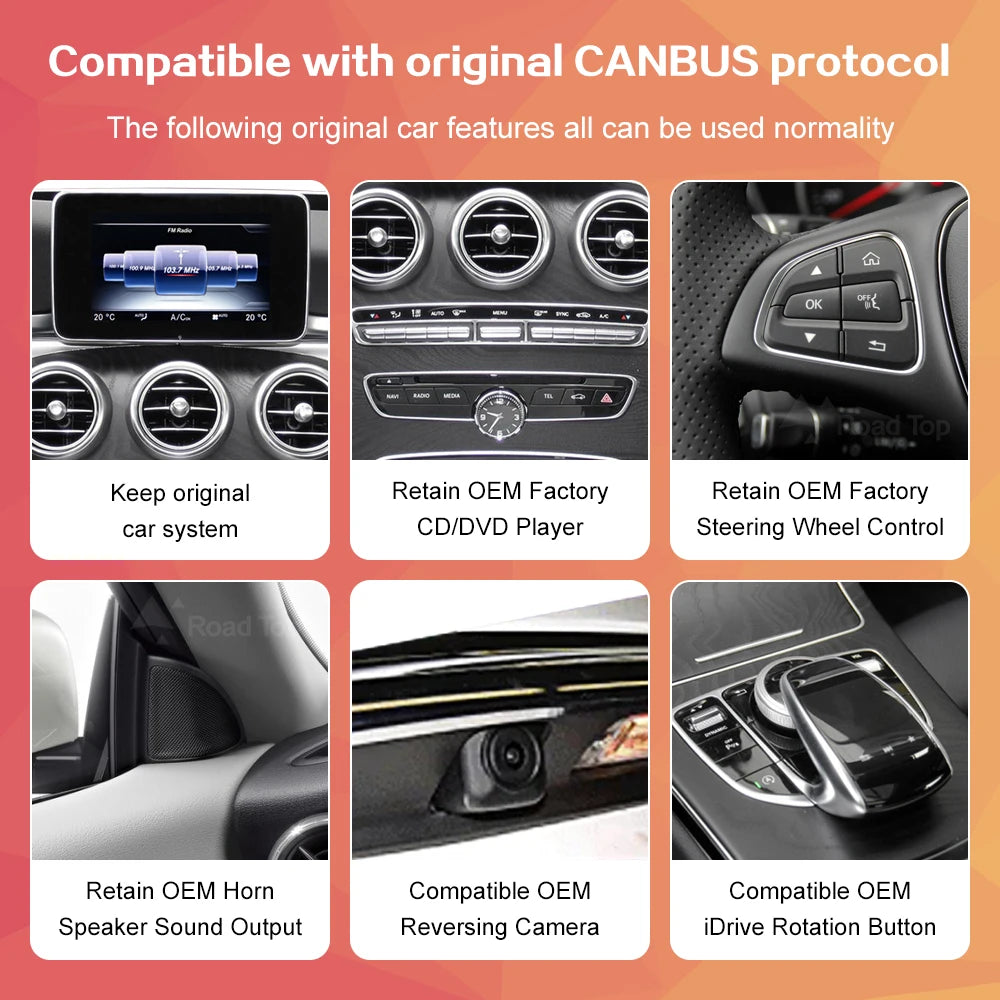 Android 13 Touch Screen for Mercedes-Benz C Class GLC W205 V Class W447 2015-2018 Radio GPS Navigation Bluetooth WiFi Head Unit