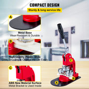 Button Maker - Pin Maker - Button Maker Machine - Badge Maker - 44 mm 1,75 inch - met gratis 1000 stuks Button Parts en Circle Cutter