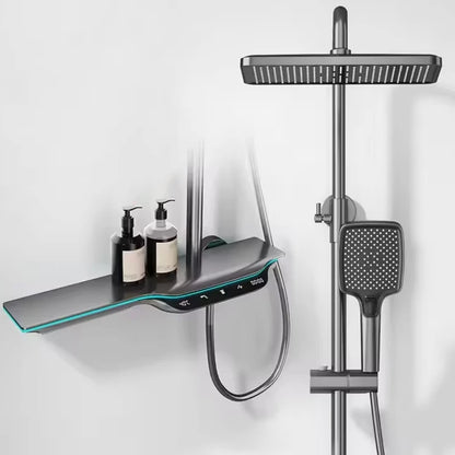 Doucheset – Regendouche – Handdouche – Badkraan – Bidetdouche – Temperatuurregeling Met Meter – Zelfreinigende Siliconen Douchekop - QUORE