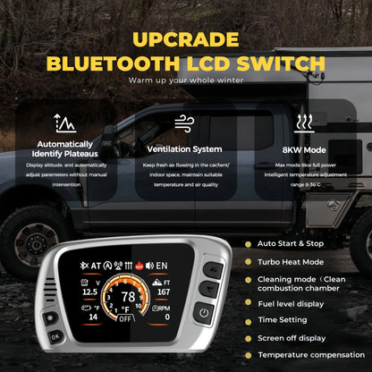 Diesel Air Heater – Luchtverwarmer – Parkeerstand Verwarming – Camper Heater – Mobiele Dieselverwarmer – 8KW Vermogen – Bluetooth App & LCD Display