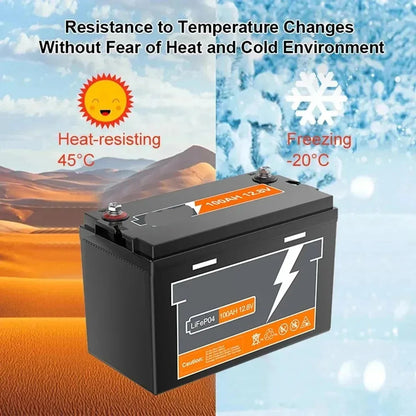 Batterij - Solar batterijen - Powerstation - Zonne opslag - Lithium IJzer Fosfaat Batterij - Opslag - 12.8V - 150AH - LiFePO4 Batterij met Ingebouwde BMS voor RV, Campers, Golfkarren en Zonne-opslag