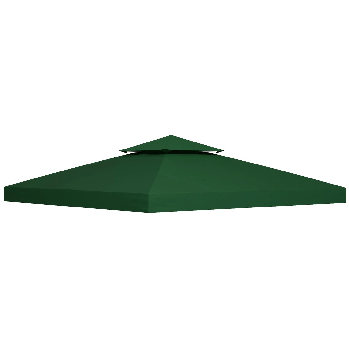 Vervangend Dak voor Tentstructuur - 3x3m - Paviljoen Groene Bedekking - UV-bestendig - Ademend Polyester - Verstelbare Bevestiging