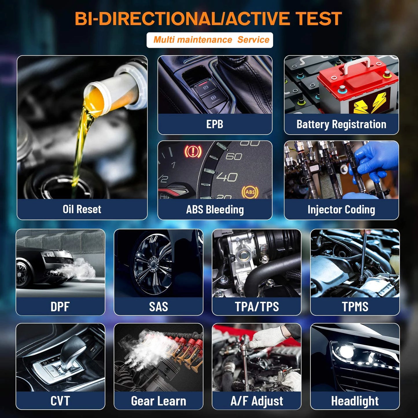 Auto Diagnosetool – Multisysteem Scanner – Foutcode Lezer – OBD2 Diagnostiek – ABS Reset – Actieve Testfuncties – Gratis Software Updates