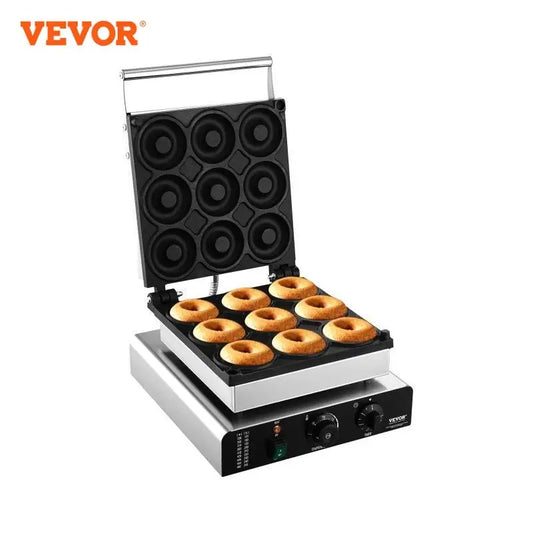 VEVOR Electric Donut Maker 2000W Commercial Donut Machine with Non-stick Surface Double-Sided Heating Waffle Donut Machine