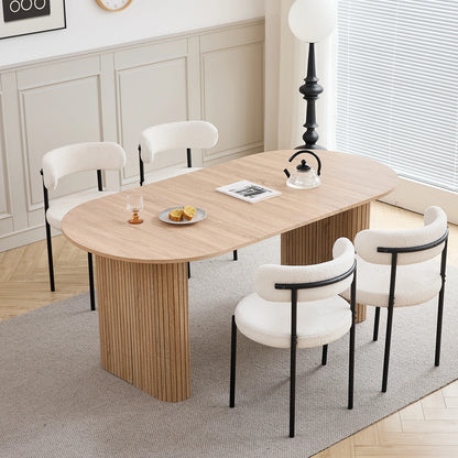 Ovale Eettafel – Ovalen Tafel – Eettafel Ovaal – Scandinavische Eettafel – Eetkamertafel Ovaal – 180x90 cm – MDF Houtlook – Geschikt voor 6-8 Personen