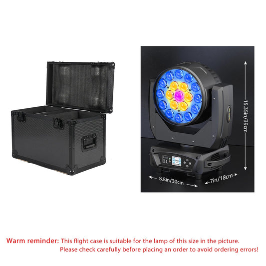 Flight Case – Transportkoffer – Vervoerskoffer – Beschermkoffer – Opbergkoffer – Zwart – Stevig Krasbestendig Materiaal – Geschikt Voor 2x 19x15W RGBW LED Moving Head Lights - QUORE