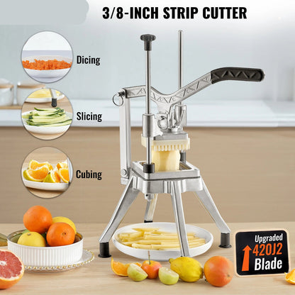 Frietsnijder  - Patatsnijder - Handmatige Frietsnijder - Groentesnijder -  Mandoline - Aardappelsnijder – 12 inch -  Ideaal voor Aardappelen, Uien, Fruit en Meer
