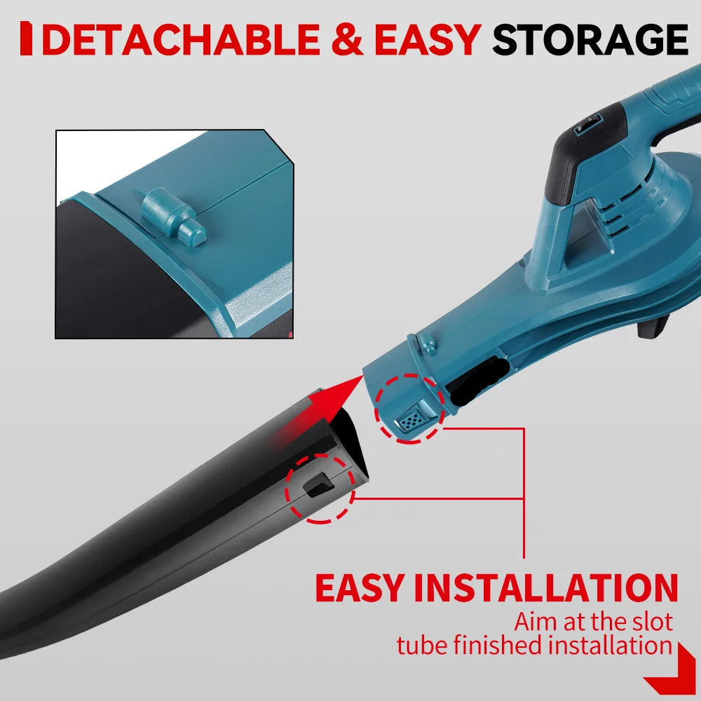 Bladblazer - Bladzuiger - Tuingereedschap - Elektrische - 4500W - 46000rpm Draadloze Blad- en Sneeuwblazer - 6 Snelheden - Met 2 Batterijen en EU Plug