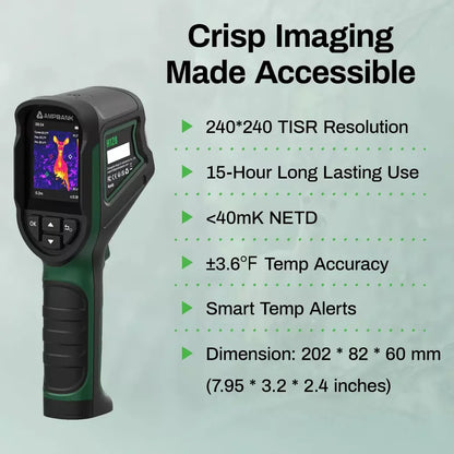 Draagbare Warmtecamera – Thermografische Camera – Infraroodcamera – Thermische Beeldcamera – Warmtebeeldcamera – 240x240 Resolutie – 24 Uur Batterijduur - QUORE