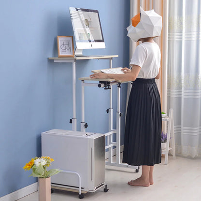 Laptoptafel - Laptoptafel Verstelbaar - Laptoptafel op Wielen - Computerbureau - Computertafel - 60cm - Rechthoekig