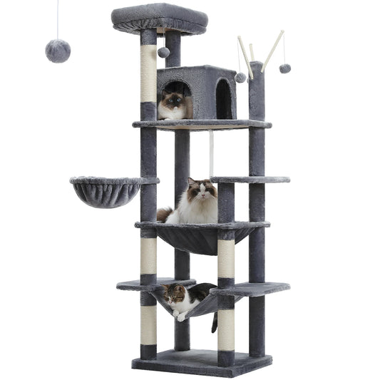 Kattenboom – Kattenhuis – Krabpaal – Kattenkrabpaal – Kattenmeubel – Luxe Houten Constructie – Vijf Verdiepingen Hoog