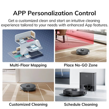 Robotstofzuiger - Vacuum Cleaner - Roborock - Draadloze - Dweilrobot - 5000Pa - LDS - Auto Ledigingsstation - voor 60 Dagen Handsfree Reiniging, Stofzuigen en Moppen, Nat/Droog Veegfunctie