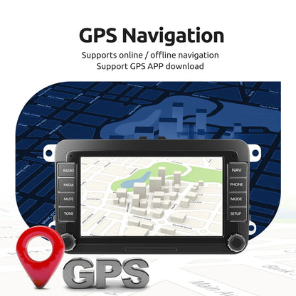 Multimedia Autoradio - Android Autoradio - Draadloze - Universeel Multimedia Systeem - CarPlay - GPS Navigatie - Bluetooth - 7" - Touchscreen - 64G - QUORE