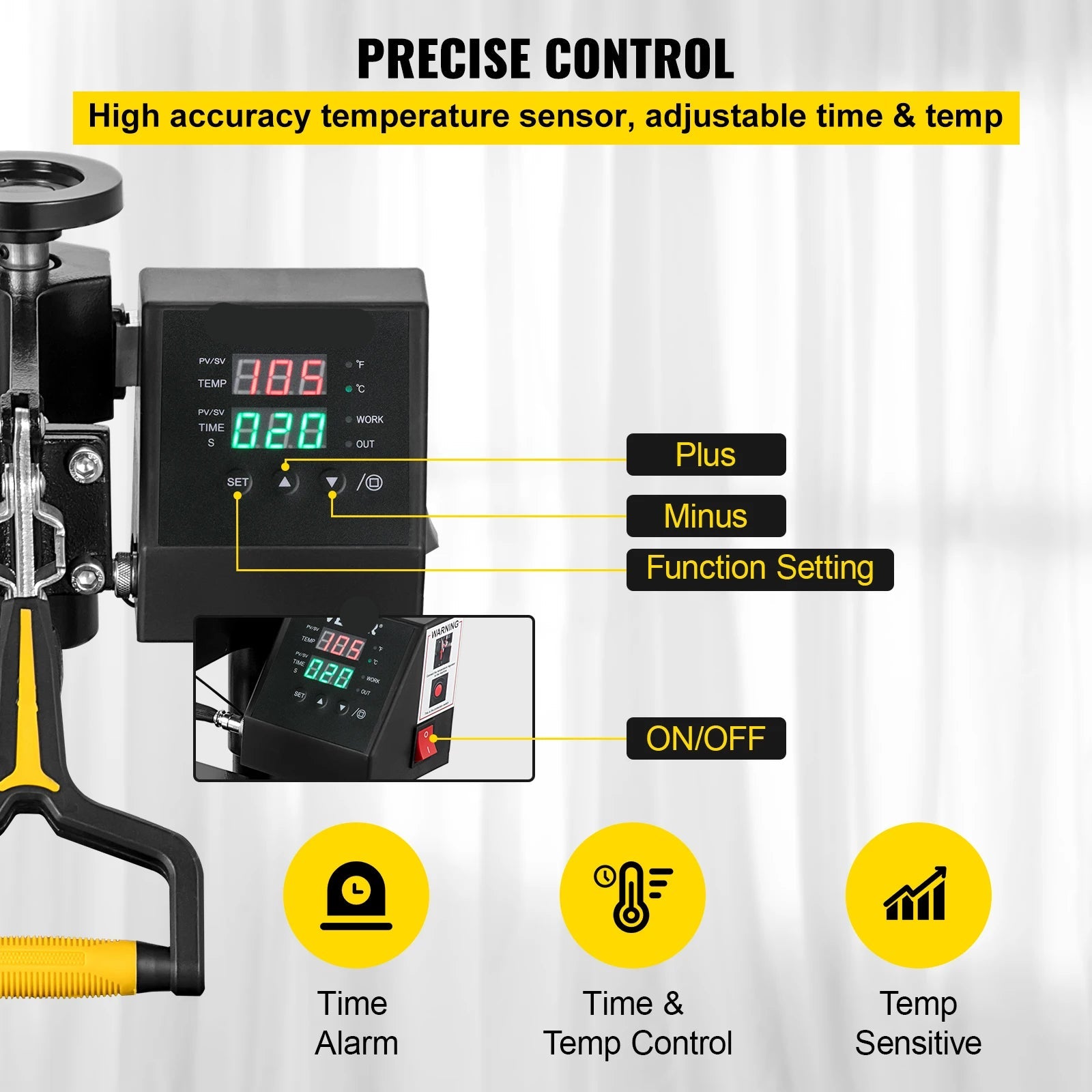 Professionele Heat Press – Warmtepers – Transferpers – T-Shirt Pers – Pettenpers – 15 X 15 Inch Persplaat – Digitale Timer & Temperatuur - QUORE