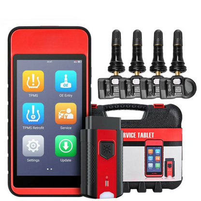 TPMS-Tool – Bandenspanningssensor Tester – Diagnosestation – Sensorprogrammer – 5,5-Inch Kleurentouchscreen – Bluetooth En Wi-Fi - Met 4-sensor R