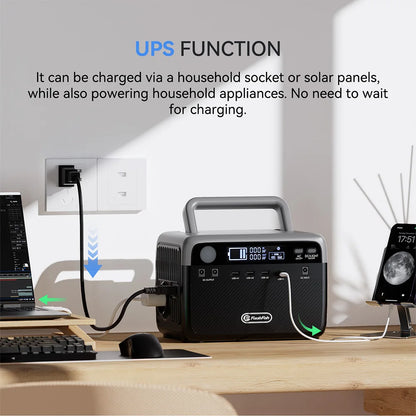 Power Station – Draagbare Batterij – Noodstroomvoorziening – Zonne-Energie Generator – Outdoor Accu – 300W Continu Vermogen – Pass-Through Opladen