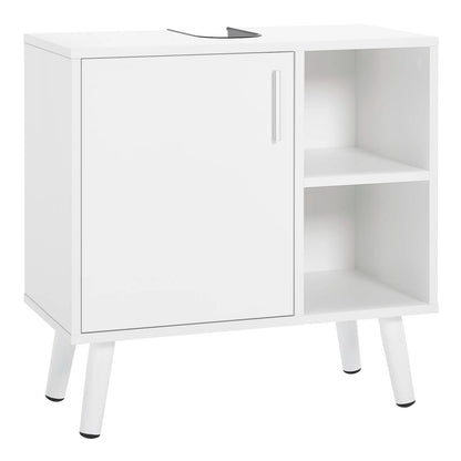 Wastafelmeubel 60x30x60,5 cm – Badkamerkast Onder Wastafel met Uitsparing – Wastafel Onderkast – Ruimtebesparend & Modern Design - Witte