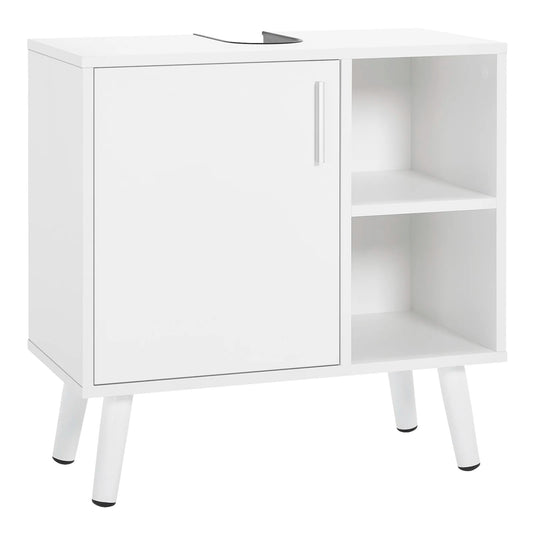 Wastafelmeubel 60x30x60,5 cm – Badkamerkast Onder Wastafel met Uitsparing – Wastafel Onderkast – Ruimtebesparend & Modern Design - Witte