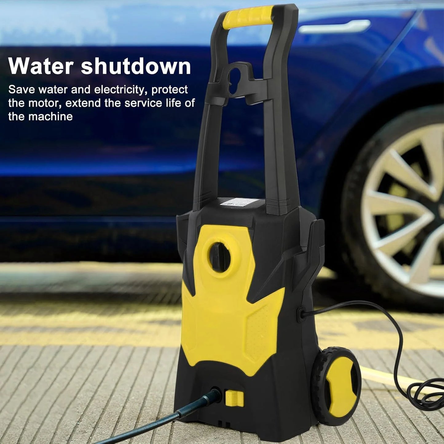 Hogedrukreiniger – Elektrische Spuit – Waterkracht Spuit – Terrasreiniger – Tuinspuit – 220V – 1600W Motor – 110 Bar Druk met 3 Meter Slang
