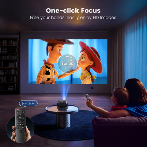 Mini Beamer - Projector - Digitale projector - 145° verstelbare standaard Miniprojector met WiFi en Bluetooth - 1080P - 18000 lumen - Draagbare projector - Autofocus - Schermschaal 16:09 - Compatibel met HDMI - Stroom - USB - Zwart