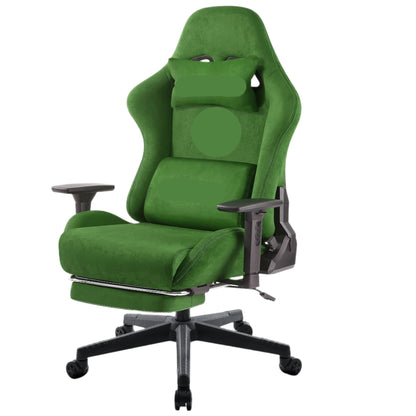 Ergonomische Gamestoel – Bureaustoel – Gamingstoel – Comfortabele Stoel – Faux Suède Bekleding – 3D Verstelbare Armleuningen – Uittrekbare Voetsteun - Groen
