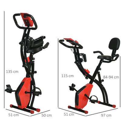 Eliptical Bike - Indoorfietsen - Hometrainers - Fitness Fiets - Indoor Cycle - Indoorfiets - Kunststof ABS staal - Opvouwbare Hometrainer - 105x48x118 cm - Rood - QUORE