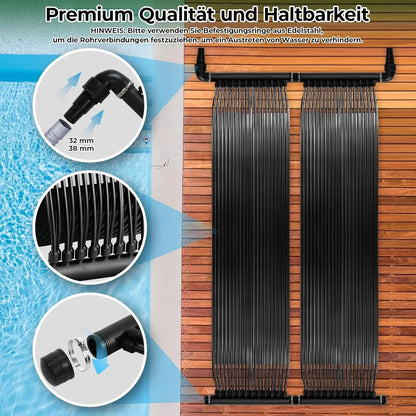 Zonnepaneel - Zwembadverwarming - Zonnepanelen - 600x75 cm - Weerbestendige PE Collector -  Efficiënte en Milieuvriendelijke Zwembadverwarming - QUORE