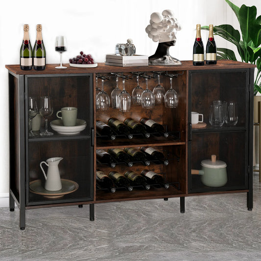 Wijnkoeler – Flessenkoeler – Wijnvat Koeler – Vergrendelbare Glazen Deur – Houtnerf Design