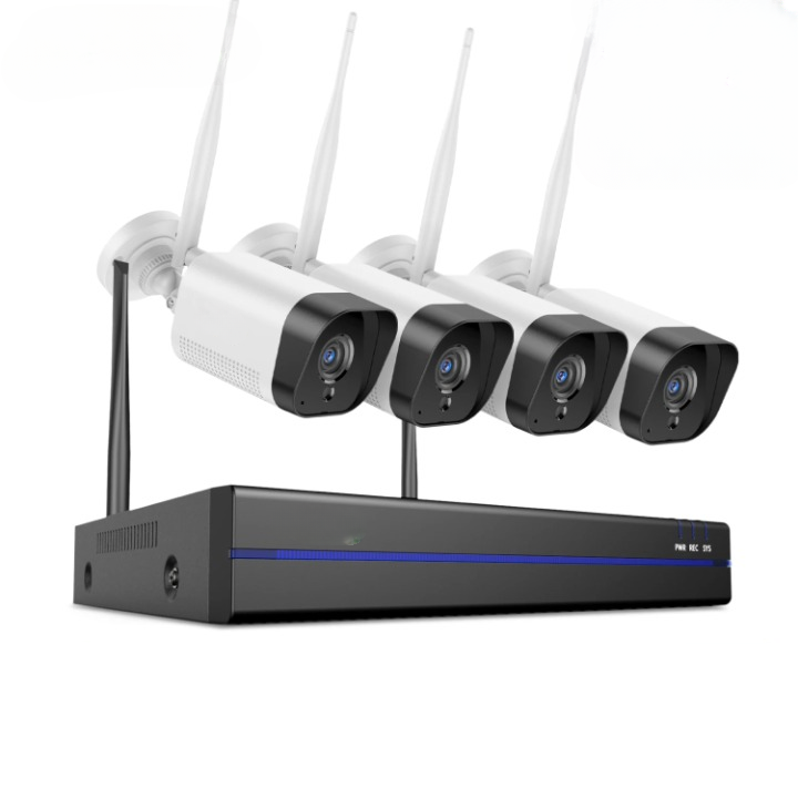 Beveiligingscamera - 5MP - 4 Stuks - Camerabewaking - Draadloos - voor Buiten - Tweeweg Audio - 10CH - NVR Recorder - Smart Dual Lights - IP-camera - Nachtzicht - Geen ingebouwde HDD - Wit