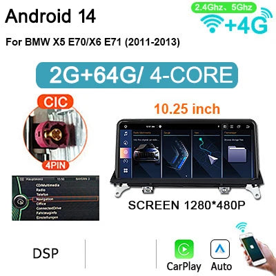 12,5 inch Touchscreen Multimediaspeler – Auto Radio – Navigatiesysteem – Bluetooth Speler – 2DIN Dashboard – Draadloze CarPlay & Android Auto – Snelle 8-Core Processor & 256GB Opslag