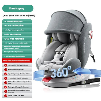 Kinderstoel Auto - Baby Autostoel - Kinderzitje - Autostoeltjes - ISOFIX Autostoel 0-36kg - Veiligheidsstoel - voor Baby en Kind - Verstelbare - 360° Draaibaar - Gebroken Wit