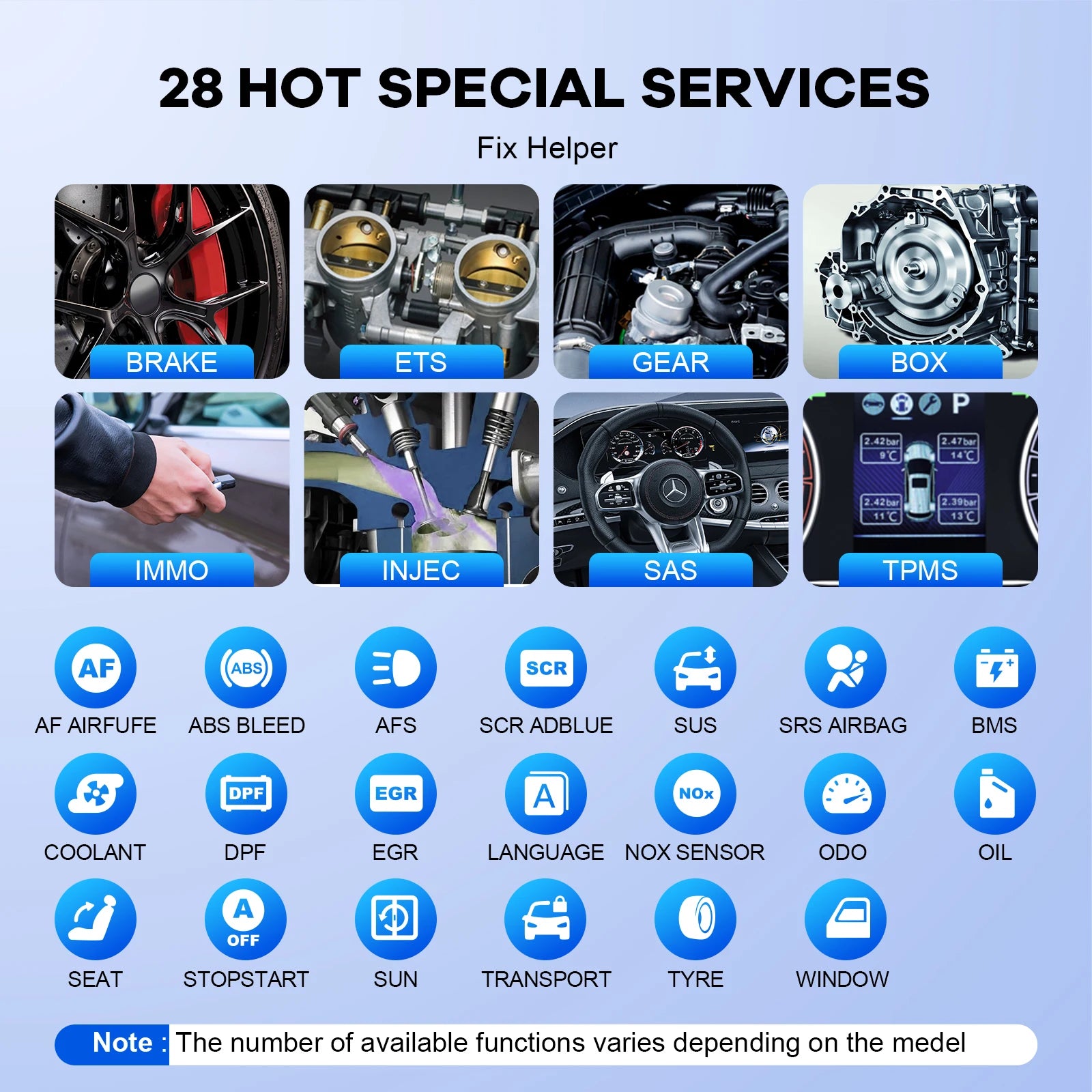 OBD2 Scanner - OBD - Diagnosecomputer - Uitleesapparatuur Auto - Storing Verwijderen - Auto Uitlezen - Auto Accessoires - Storing Verwijderen - 28 Reset Services - Systeem Scanner - 5" Touchscreen - QUORE