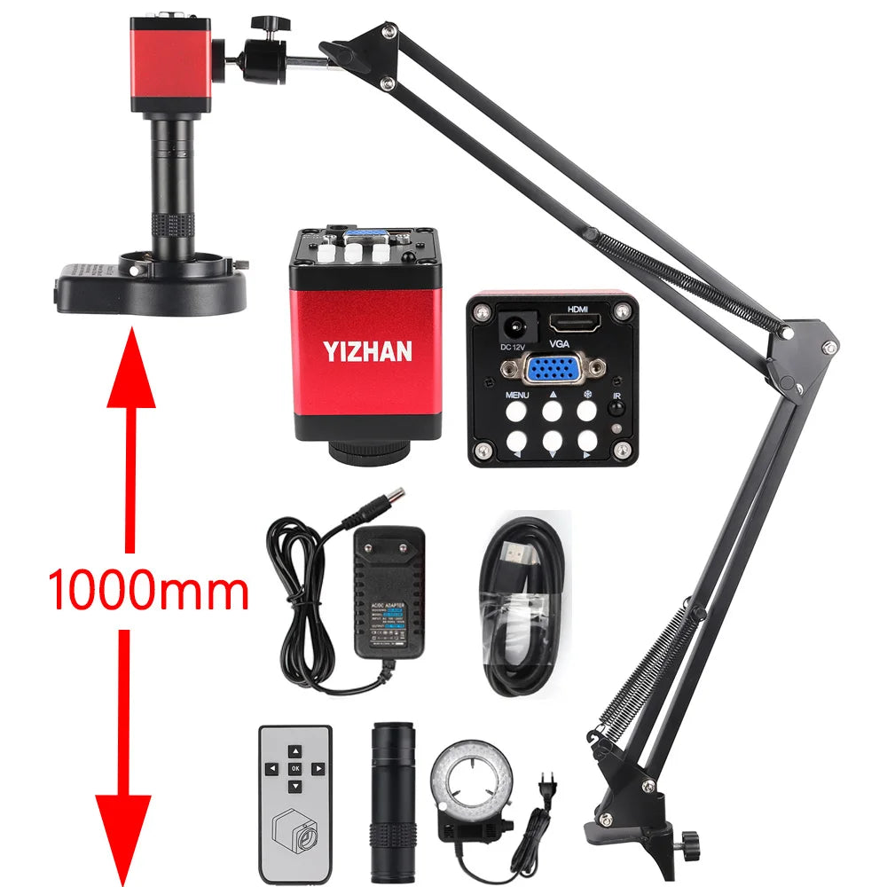 1080P 13MP 130X FULL HD Industrial Microscope C-Mount Digital Camera Via HDMI Measurement For PCB Soldering Phone Repair - QUORE