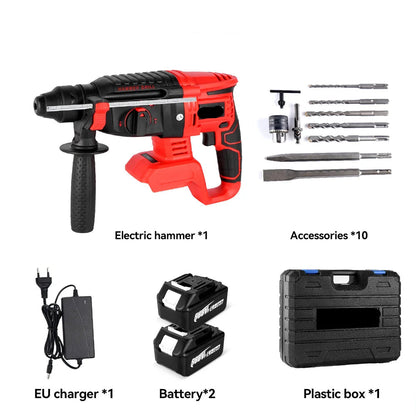 Boorhamer - Breekhamer - Boor - Klopboormachine - Bamerboormachine - Accu - Brushless - Elektrische Combihamer - 2000W - met 2 Accu’s, Lader en Accessoireset – Voor 21V/18V Batterijen