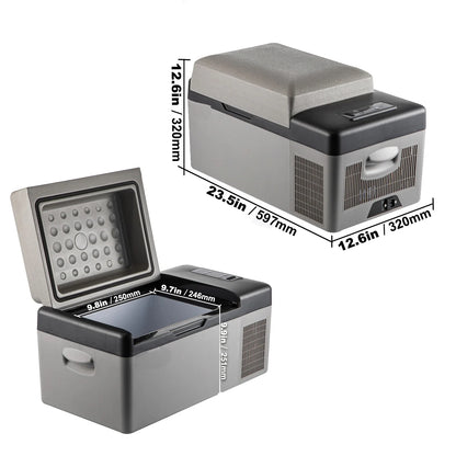 Sihao Mini Fridge Refrigerator Portable Car Freezer 12V/24V 15L/20L Compressor Cooler for Traveling Camping Outdoor Activities
