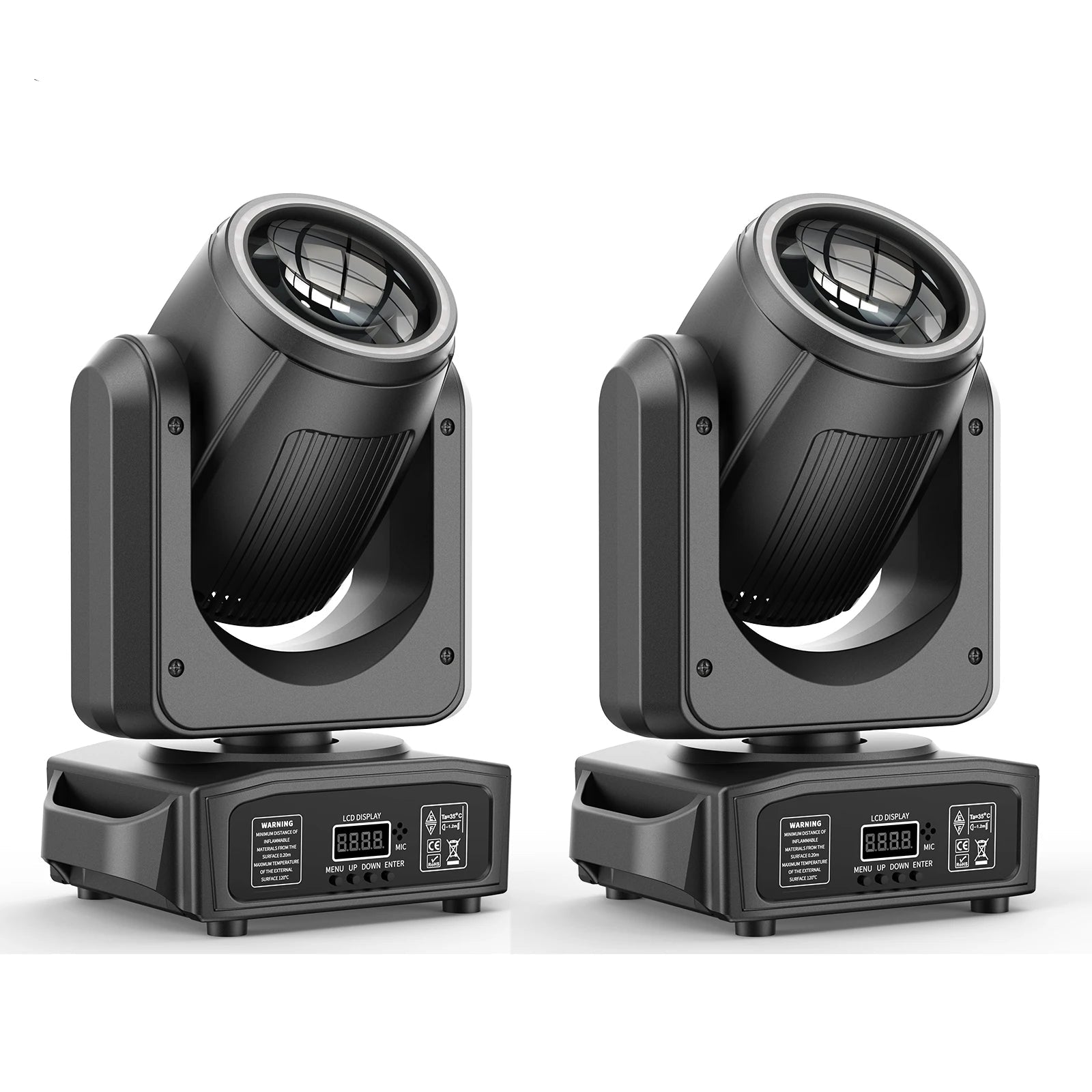 LED Moving Head Licht – Moving Head Lamp – DJ Licht – Podiumverlichting – RGB Effect Lamp – Set van 2 Zwart EU Plug – 150W Krachtige LED – 3° Smalle Beam Angle - QUORE