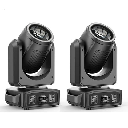 LED Moving Head Licht – Moving Head Lamp – DJ Licht – Podiumverlichting – RGB Effect Lamp – Set van 2 Zwart EU Plug – 150W Krachtige LED – 3° Smalle Beam Angle - QUORE