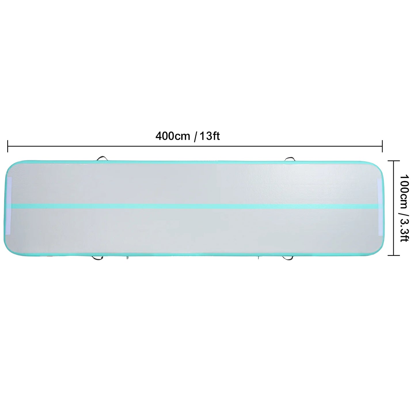 Gymnastiekmat - Opblaasbare - Turnmat - Dikke Tumbling Mat - met Elektrische Pomp - Voor Thuis - Gym & Training - Hoogwaardig PVC-materiaal - Ergonomische Handgreep - en Schouderband - 13ftx3.3ftx4inch - Groen - QUORE