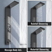 VEVOR  Zwarte regendouche - Led licht - Massage douche paneel - Sproeier - QUORE