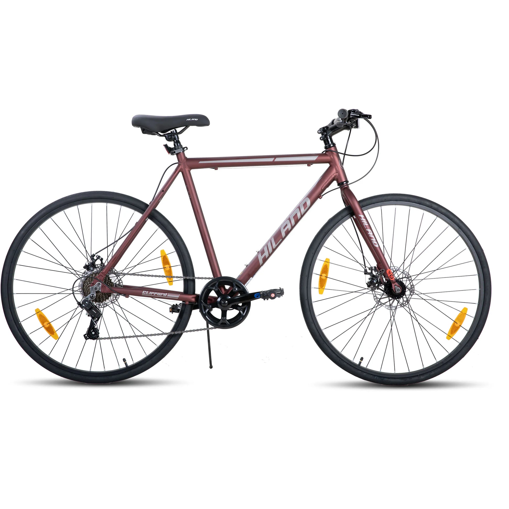 Hiland 700C Men's and Women's Road Bike, Lightweight Aluminum Frame, 7-Speed Dual Disc Brake Racing, 28-Inch Commuter Road Bike - QUORE