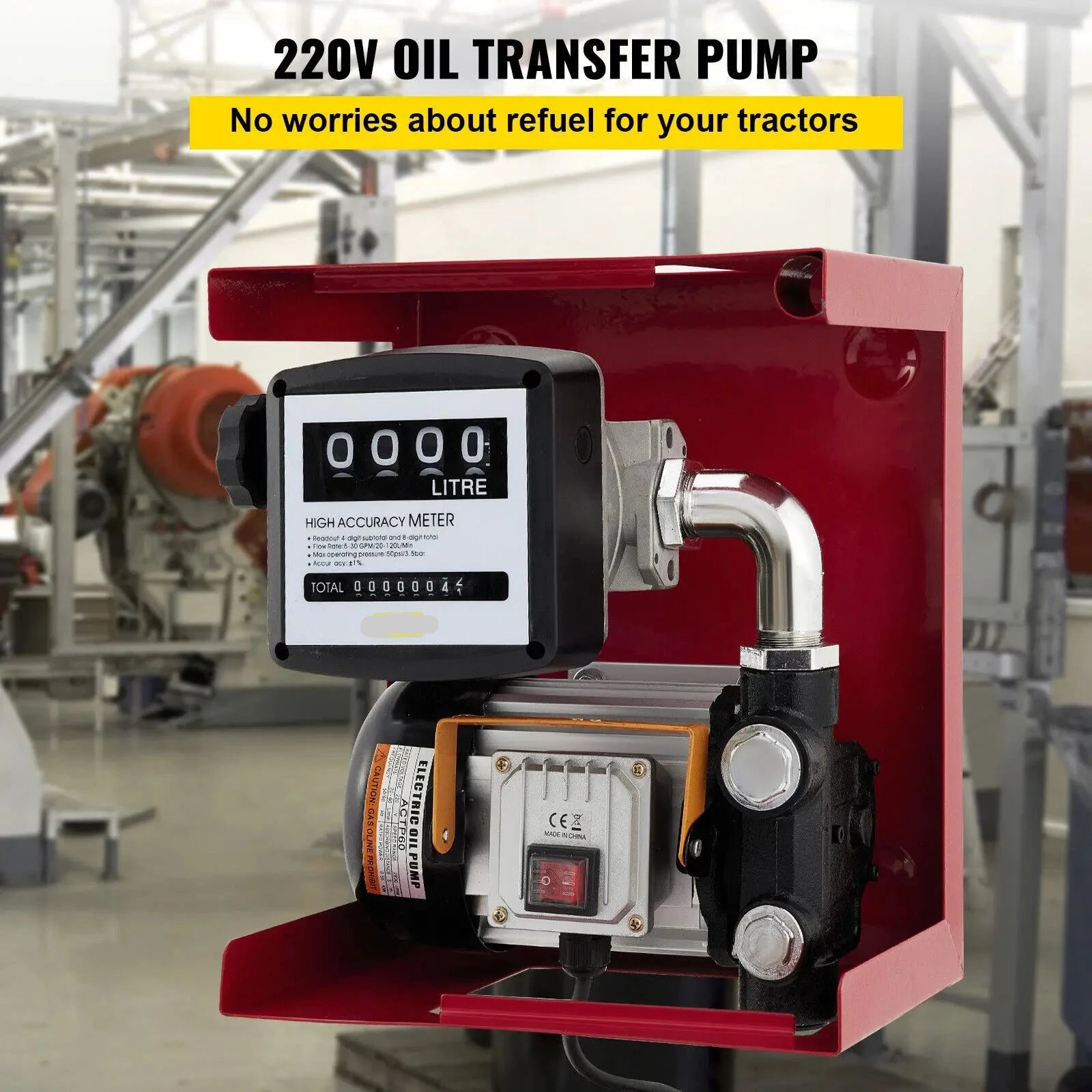 Dieselpomp - Verwarmingsoliepomp - Diesel- & brandstoftransferpomp - 300W - 40L - Olieaanzuigpomp - Zelfaanzuigend - Tellerautomatische pomp - QUORE