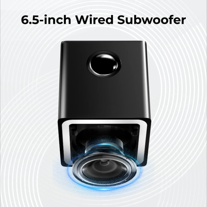 Soundbar - 7.1ch - Soundbar voor TV - Afneembare Soundbar - met 2 Surround-Luidsprekers - Subwoofer - RGB - APP-bediening - 102dB - 45Hz-20KHz - Compatibel met AUX - Optical Input - USB - Bluetooth - HDMI - Zwart