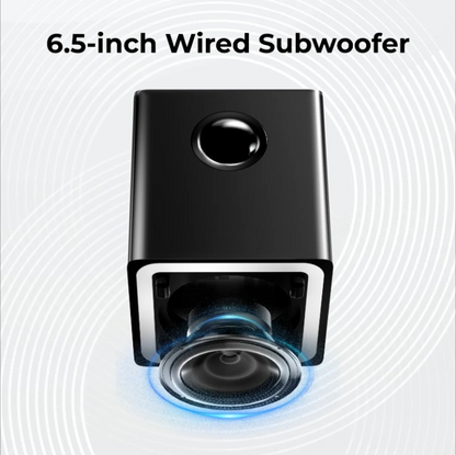Soundbar - 7.1ch - Soundbar voor TV - Afneembare Soundbar - met 2 Surround-Luidsprekers - Subwoofer - RGB - APP-bediening - 102dB - 45Hz-20KHz - Compatibel met AUX - Optical Input - USB - Bluetooth - HDMI - Zwart