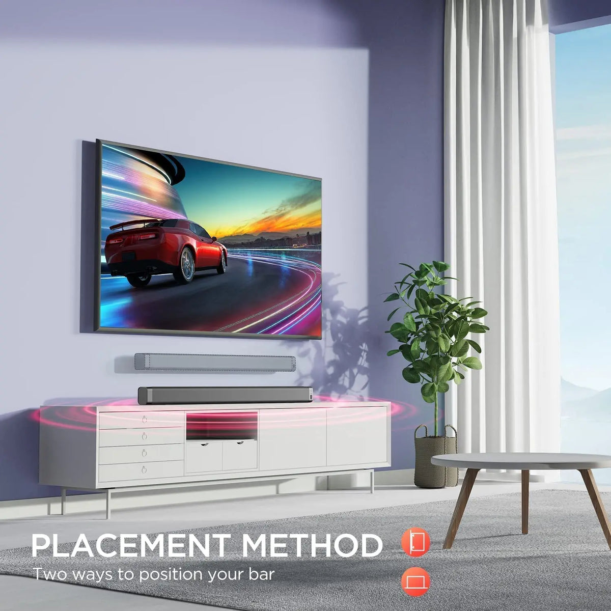 Soundbar - Soundbar voor TV - versterkt Subwoofer - Luidsprekers - Luidsprekerkabels - Speaker - Stereo - 120dB - 100W - Zwart