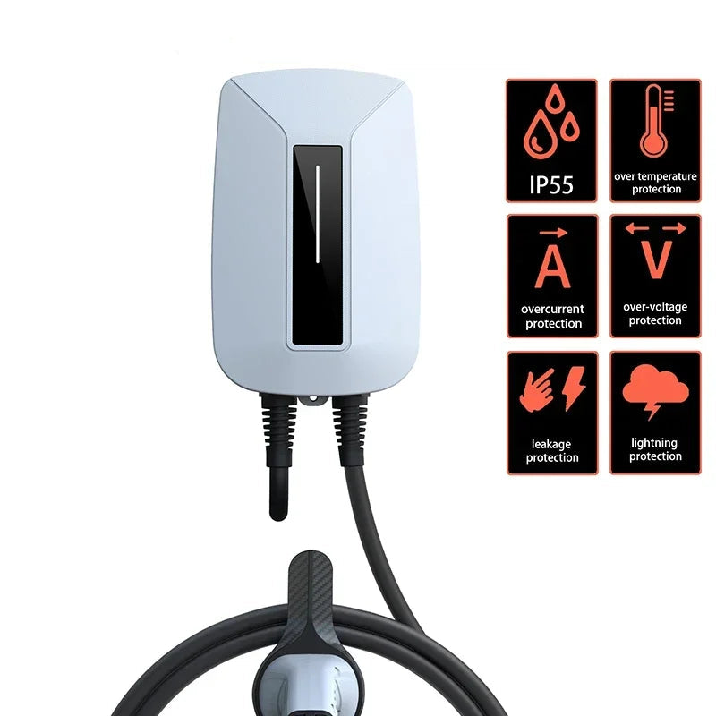 Laadstation Elektrische Auto – Laadpaal – Oplaadpunt – EV Lader – Slimme Laadcontrole – 7.6 kW Laadvermogen – IP65 Waterdicht - 32A - Type 2 - QUORE