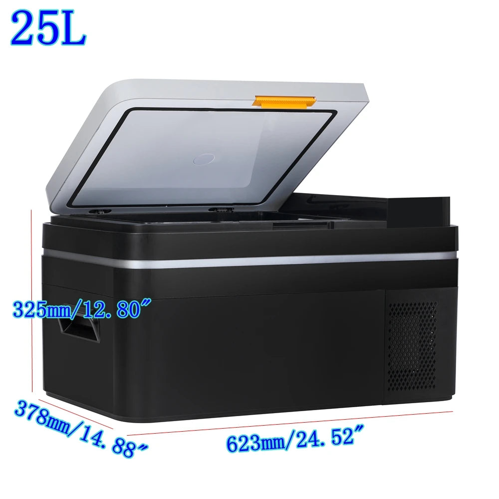 Mini Koelkast - Auto Koelkast - Mini Fridge - Frigo - Draagbare - Kleine -Compressor Koelbox - Elektrische Vriesbox - Enkel Zone - Digitaal Display - Compacte -  220V - 25L - 62.3 x 37.8 x 37 cm - Zwart